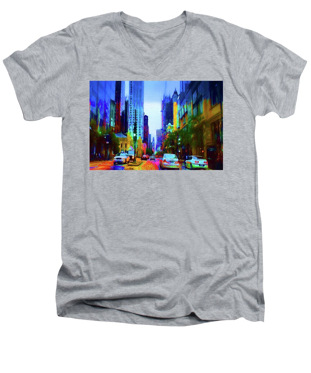 Michigan Ave - Men's V-Neck T-Shirt