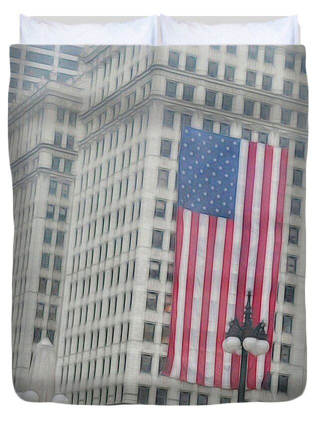 Patriotic Chicago - Duvet Cover