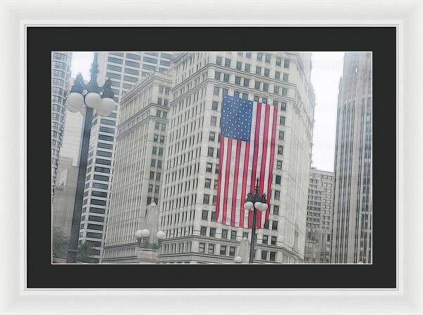 Patriotic Chicago - Framed Print