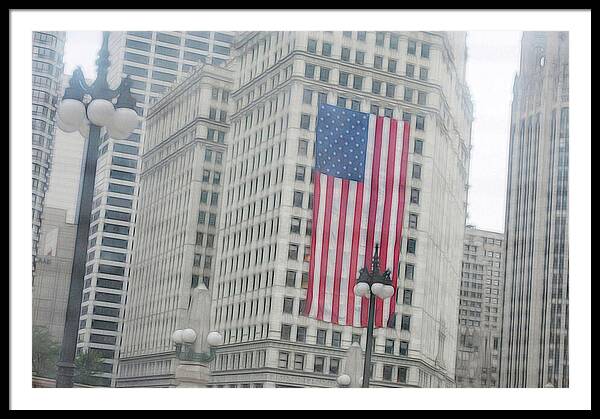 Patriotic Chicago - Framed Print