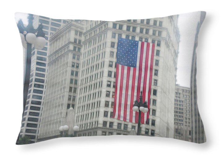 Patriotic Chicago - Throw Pillow