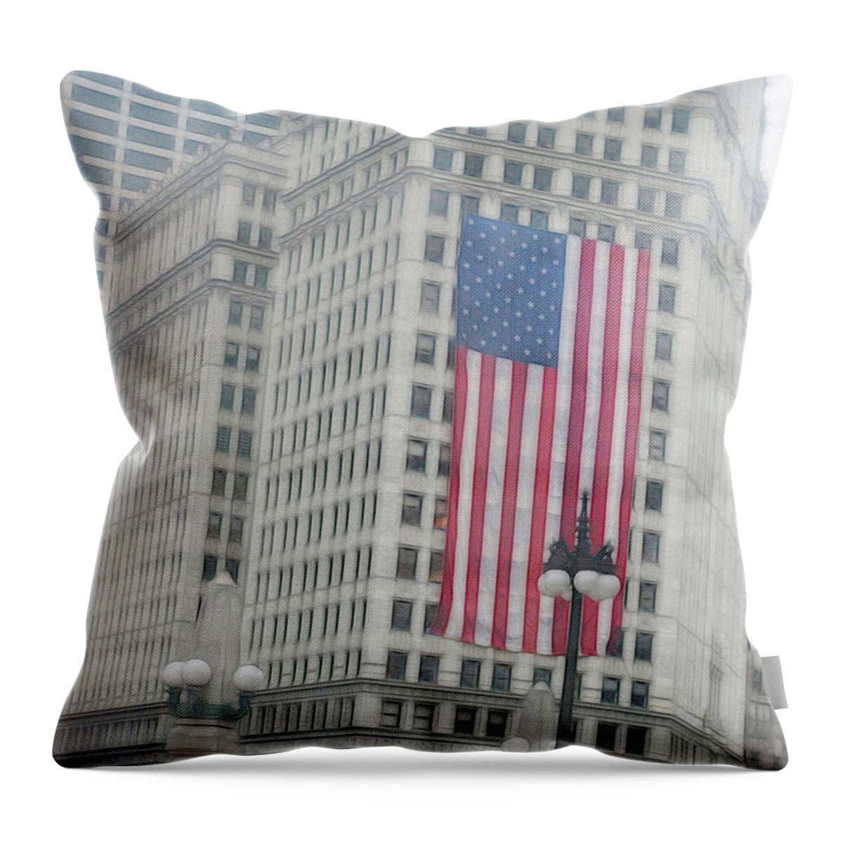 Patriotic Chicago - Throw Pillow