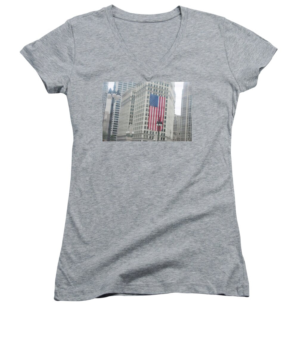 Patriotic Chicago - Women's V-Neck