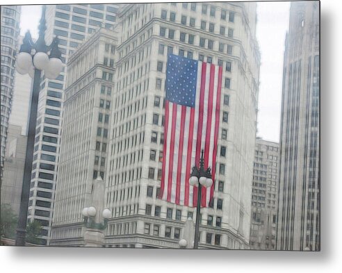 Patriotic Chicago - Metal Print