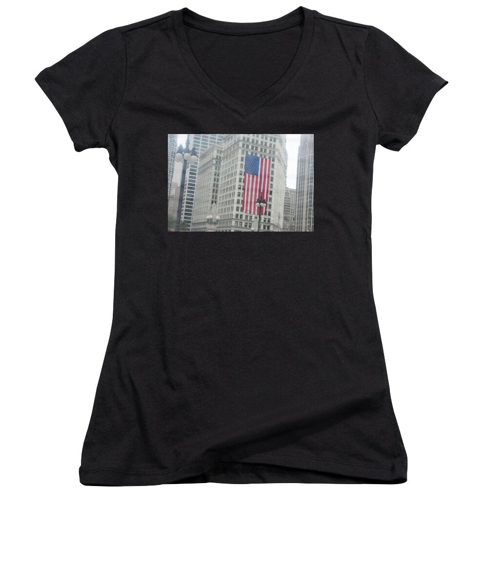 Patriotic Chicago - Women's V-Neck