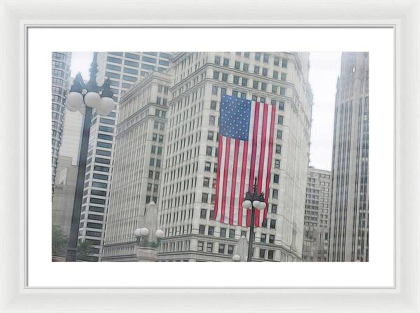 Patriotic Chicago - Framed Print