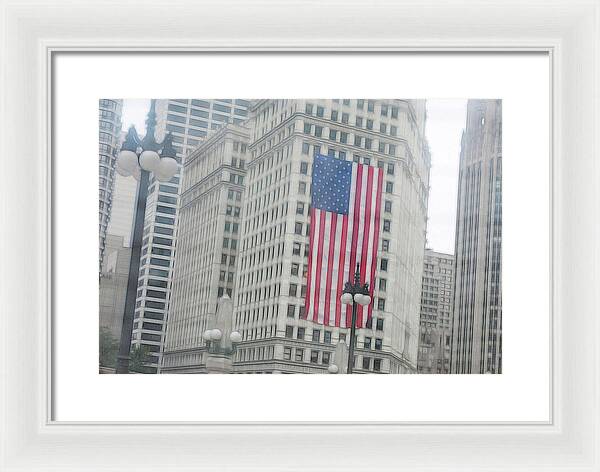 Patriotic Chicago - Framed Print