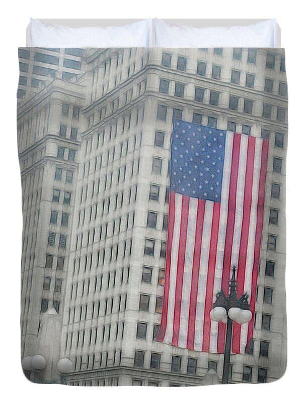 Patriotic Chicago - Duvet Cover