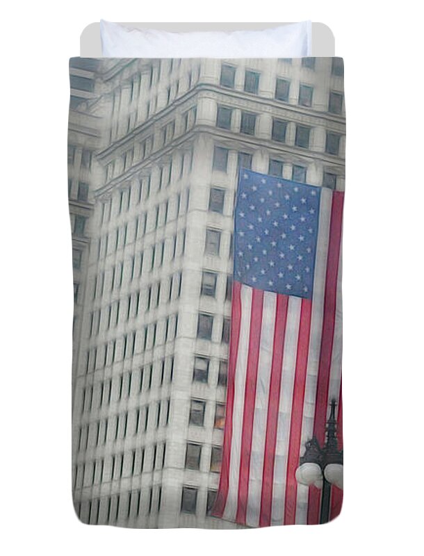 Patriotic Chicago - Duvet Cover