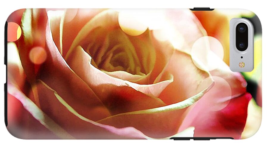 Pink Rose in Sparkling Lights - Phone Case