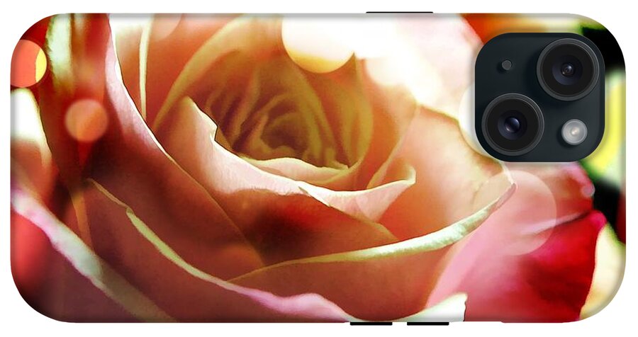 Pink Rose in Sparkling Lights - Phone Case