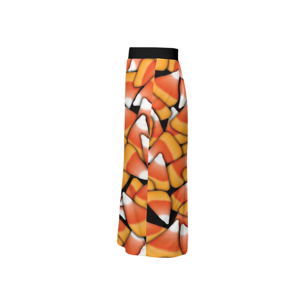 Candy Corn Women's Back Split Pencil Skirt-Heavy Knit