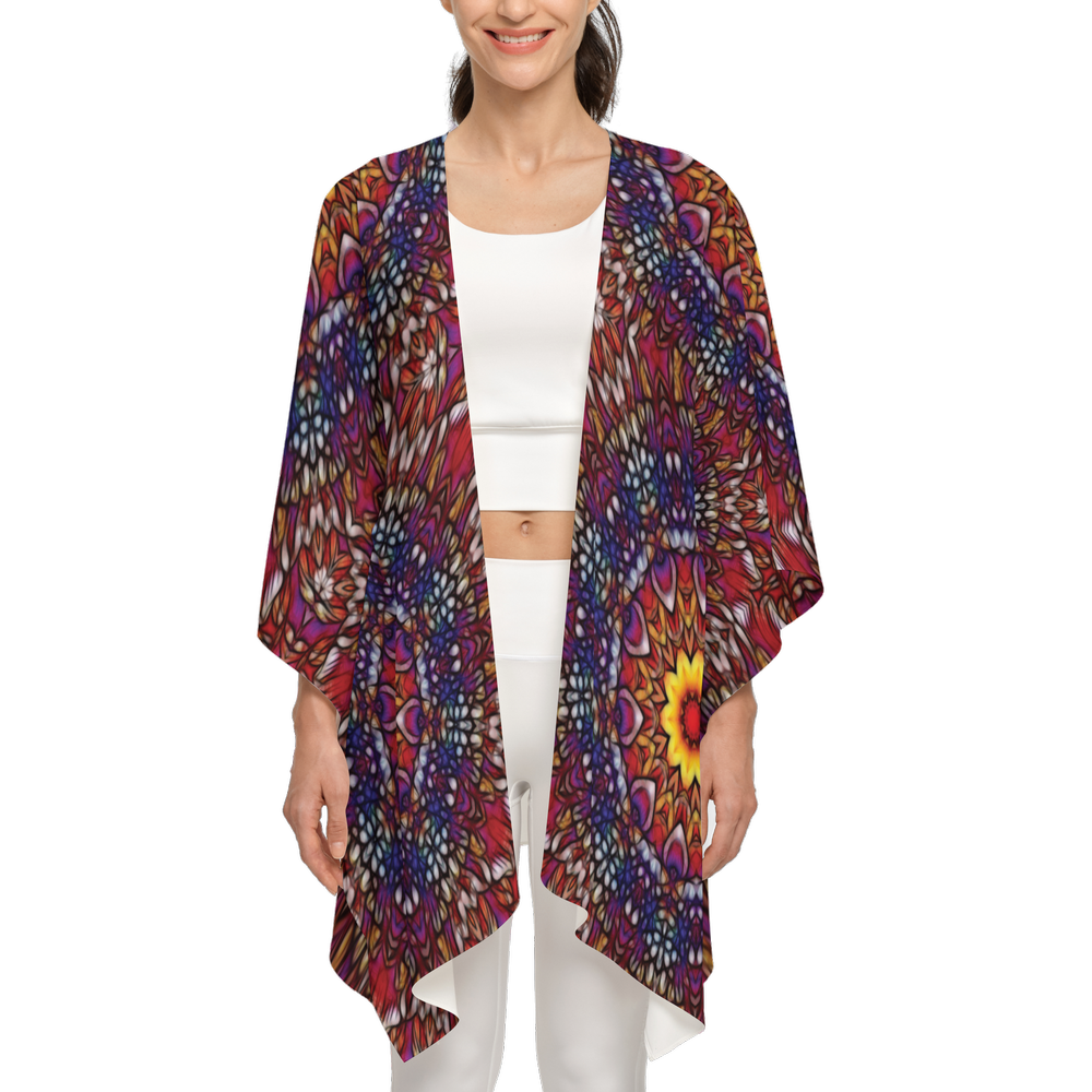 Blue Red Purple Kaleidoscope Women's Silky-like Wrap-Ultra-Soft and Smooth