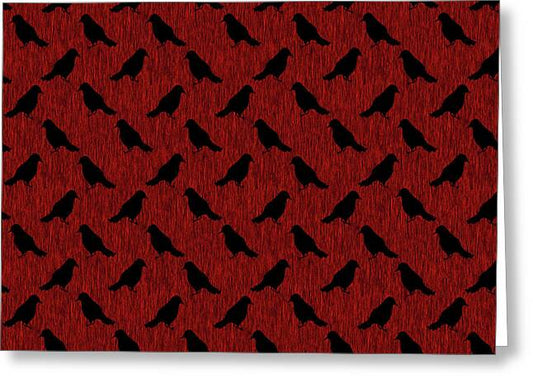 Ravens On Red - Greeting Card