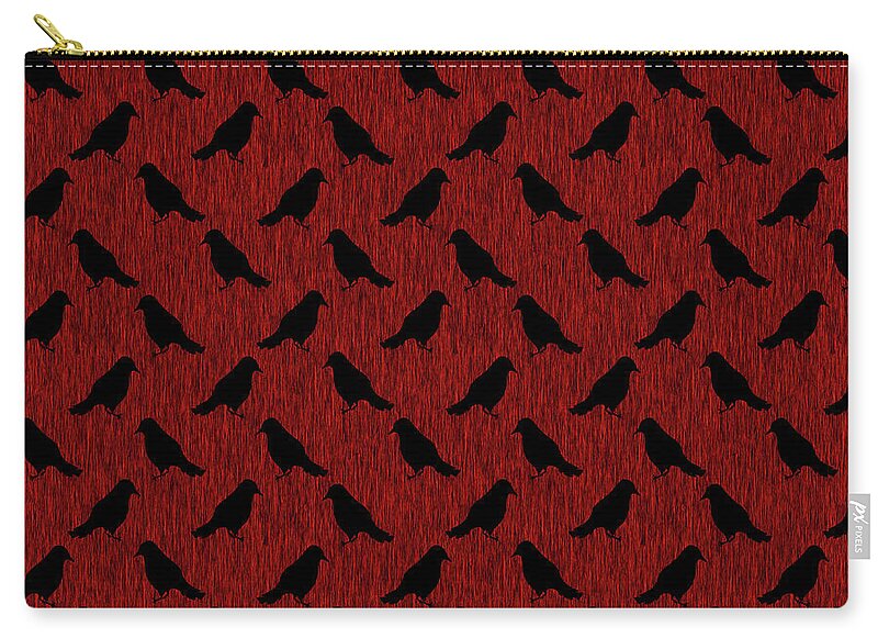 Ravens On Red - Zip Pouch