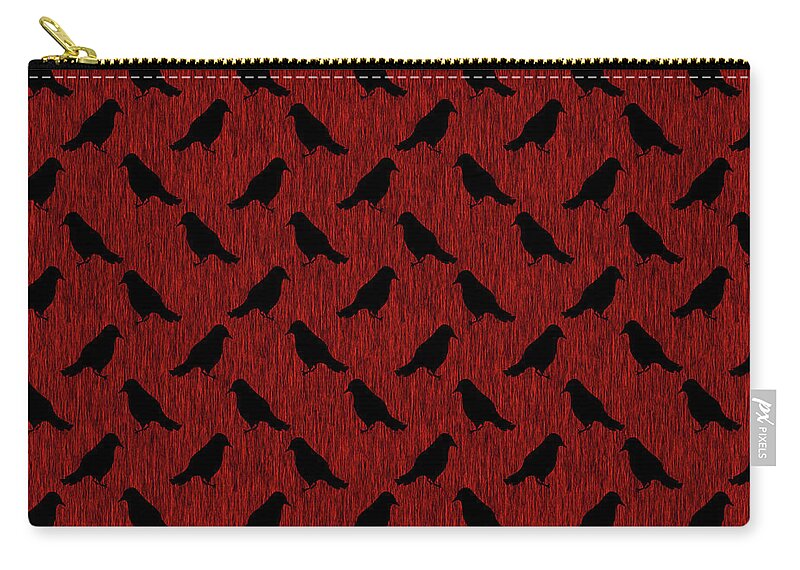 Ravens On Red - Zip Pouch