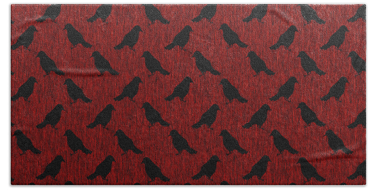 Ravens On Red - Beach Towel