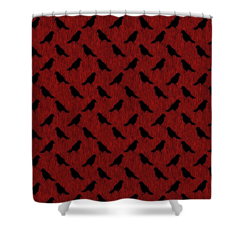 Ravens On Red - Shower Curtain