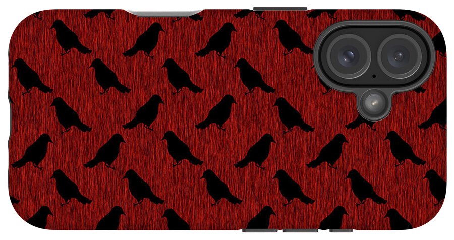 Ravens On Red - Phone Case