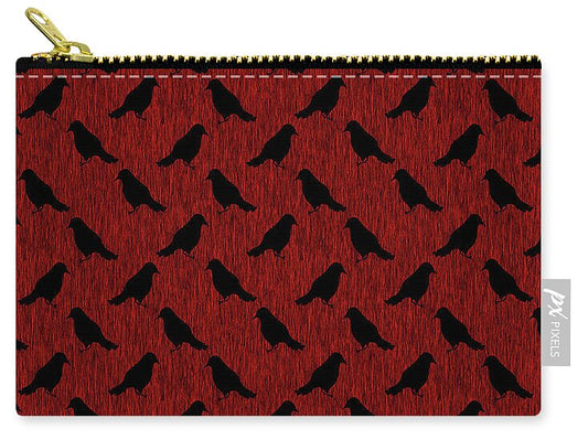 Ravens On Red - Zip Pouch