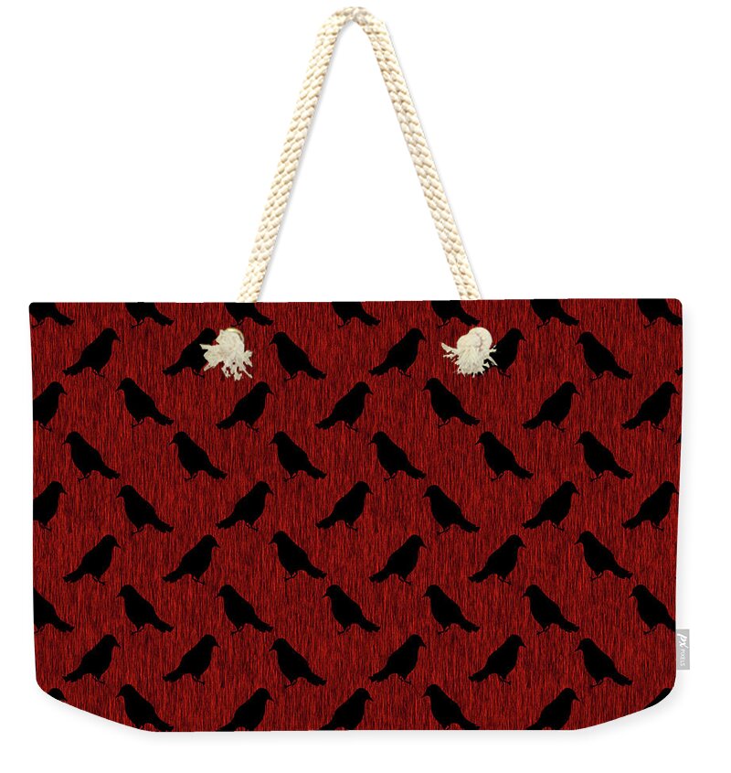 Ravens On Red - Weekender Tote Bag