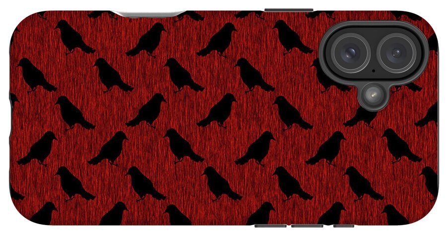 Ravens On Red - Phone Case