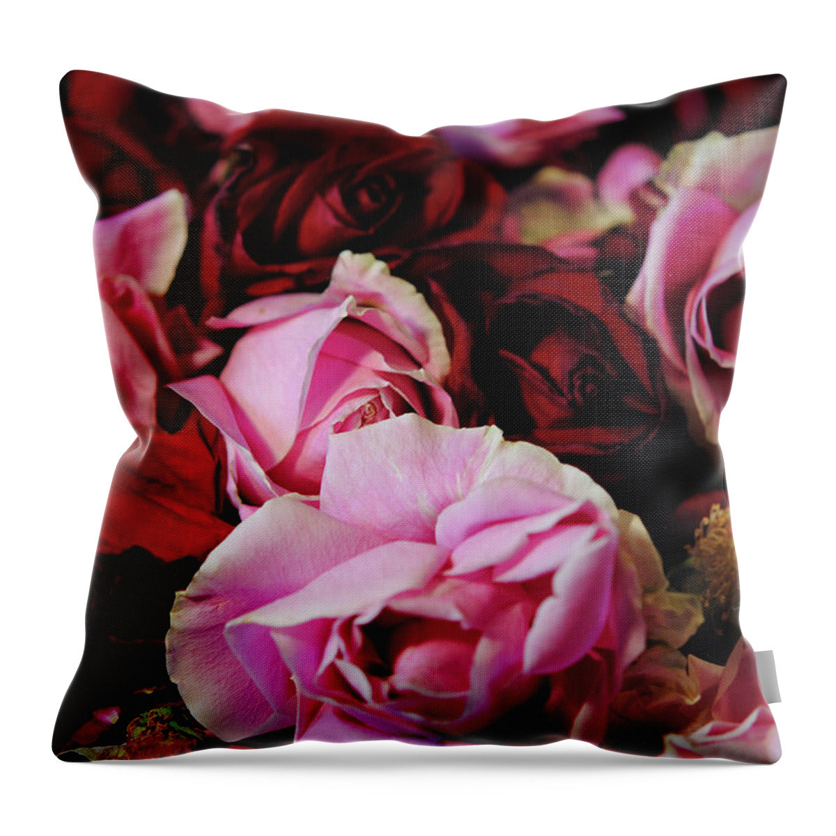 Raw Flowers 20 - Throw Pillow