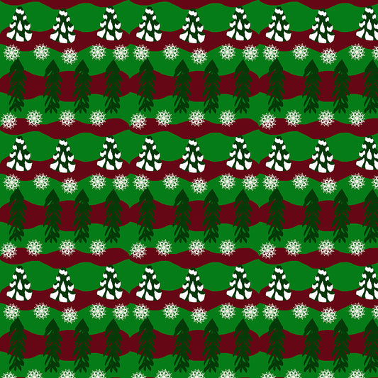 Snow Trees and Stripes Pattern Digital Image Download