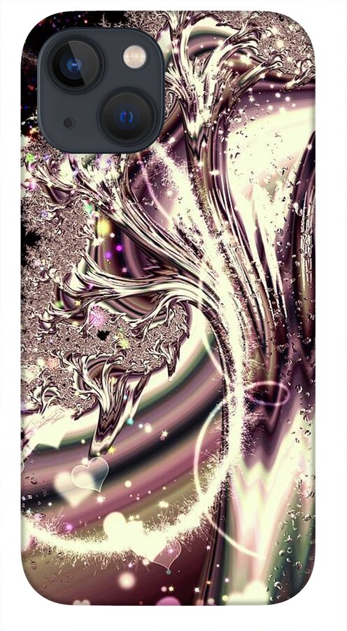Sometimes I can See Your Sould Silver Liquid Fractal - Phone Case