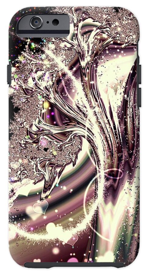 Sometimes I can See Your Sould Silver Liquid Fractal - Phone Case