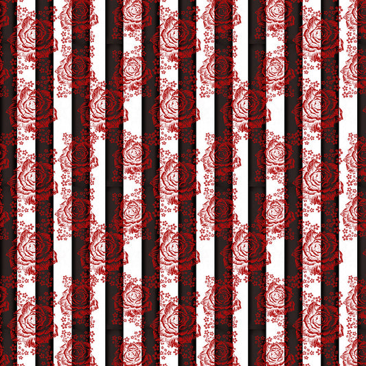 Striped Roses Pattern Digital Image Download