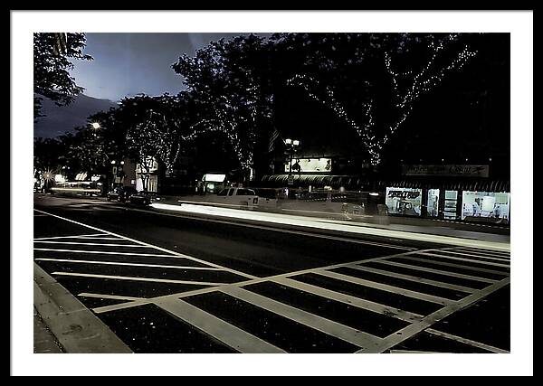 Summer Light Trail In An Antioch Evening - Framed Print