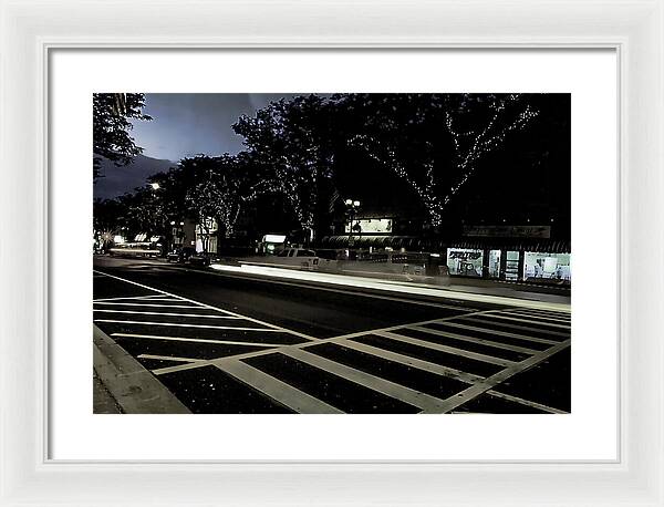 Summer Light Trail In An Antioch Evening - Framed Print