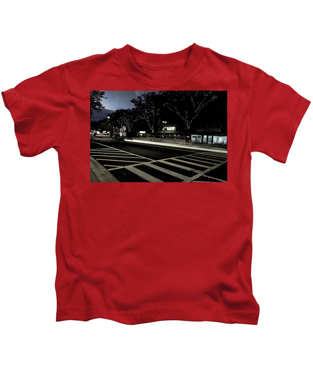 Summer Light Trail In An Antioch Evening - Kids T-Shirt