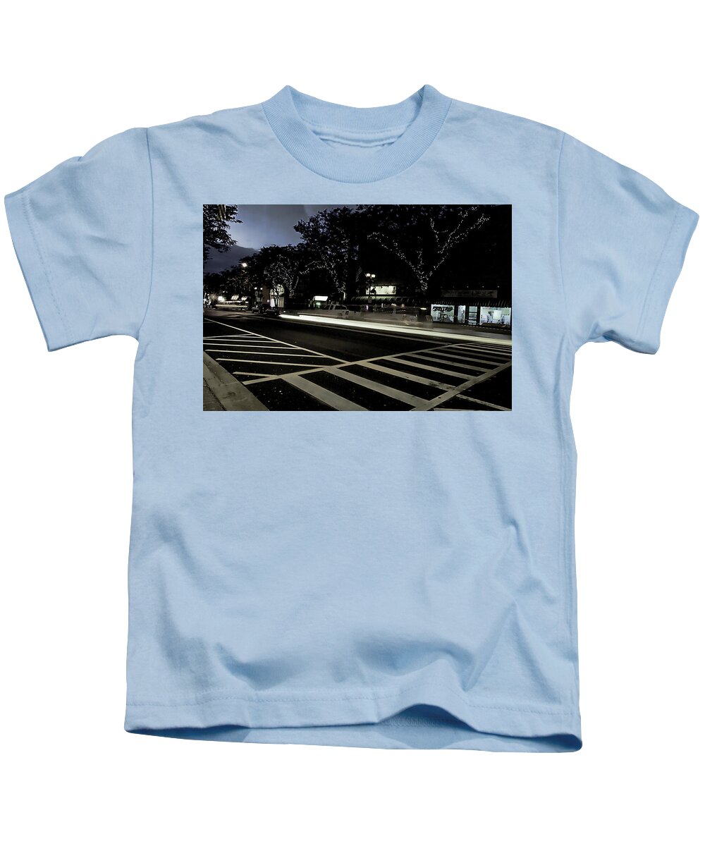 Summer Light Trail In An Antioch Evening - Kids T-Shirt