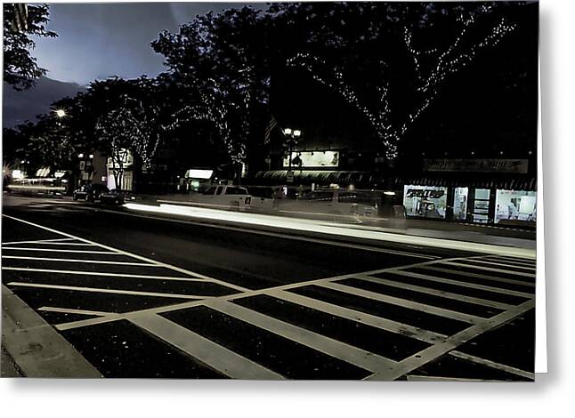 Summer Light Trail In An Antioch Evening - Greeting Card