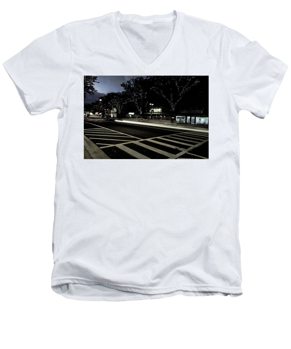 Summer Light Trail In An Antioch Evening - Men's V-Neck T-Shirt