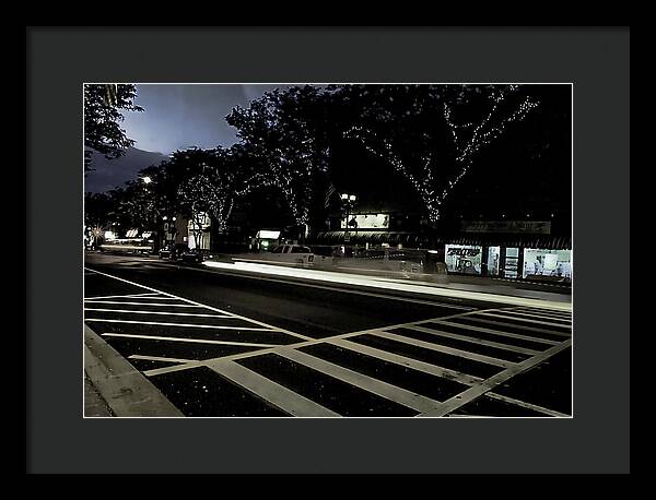 Summer Light Trail In An Antioch Evening - Framed Print