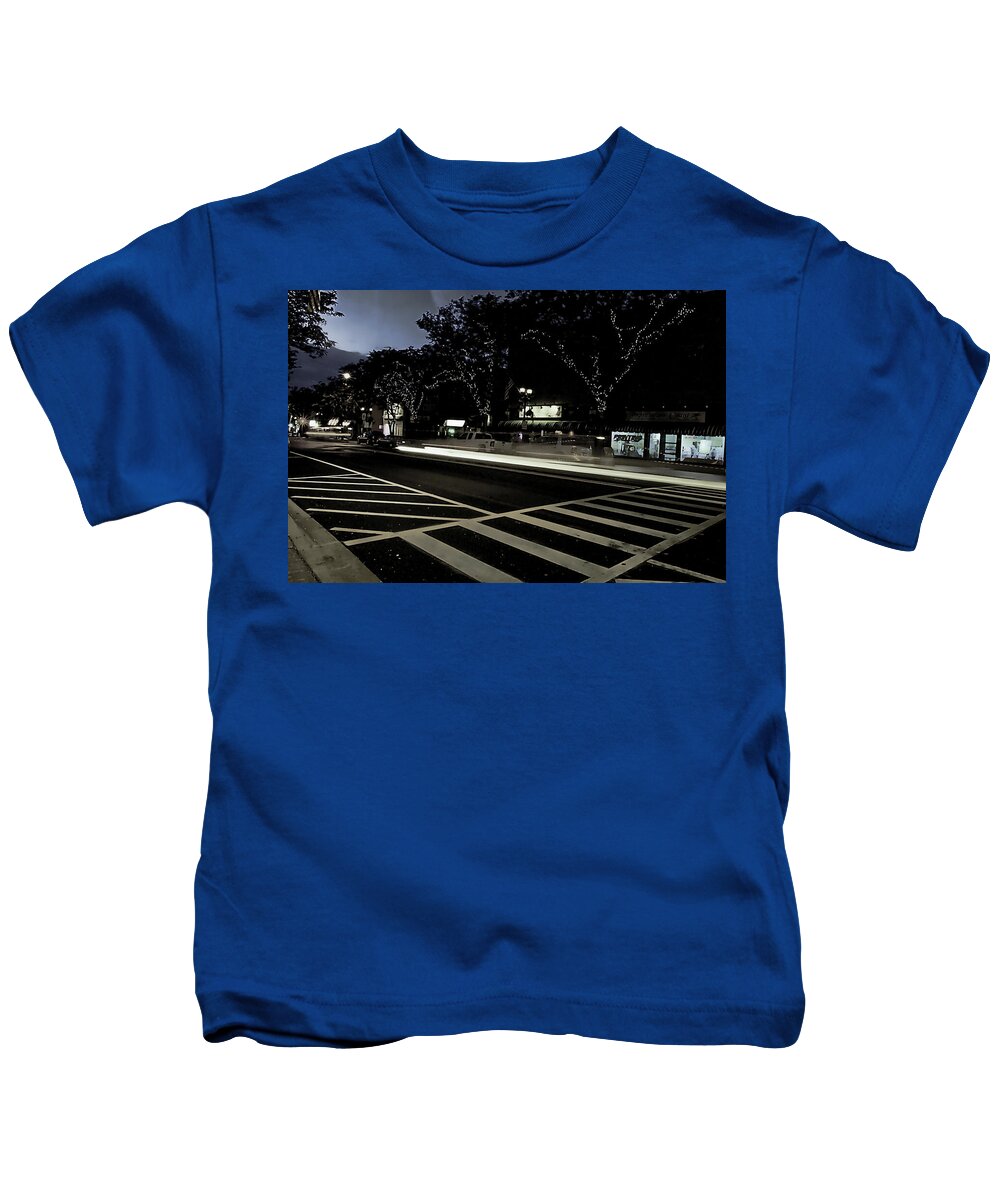 Summer Light Trail In An Antioch Evening - Kids T-Shirt