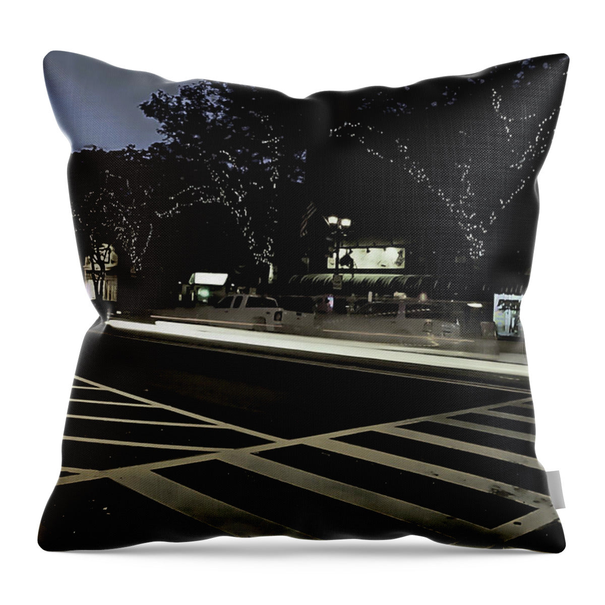 Summer Light Trail In An Antioch Evening - Throw Pillow