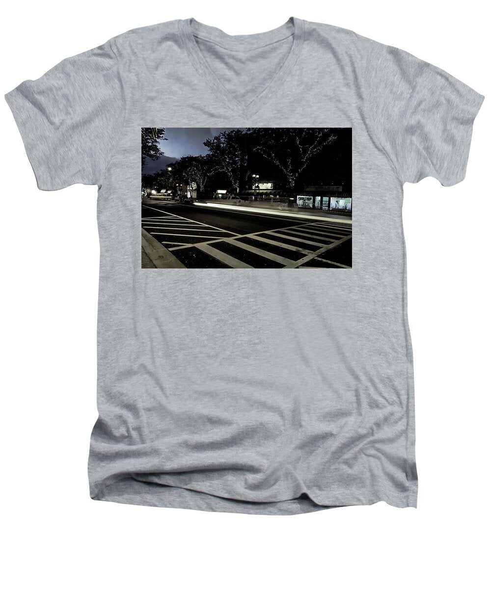 Summer Light Trail In An Antioch Evening - Men's V-Neck T-Shirt