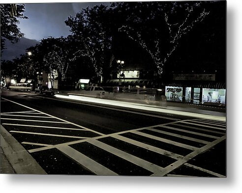 Summer Light Trail In An Antioch Evening - Metal Print