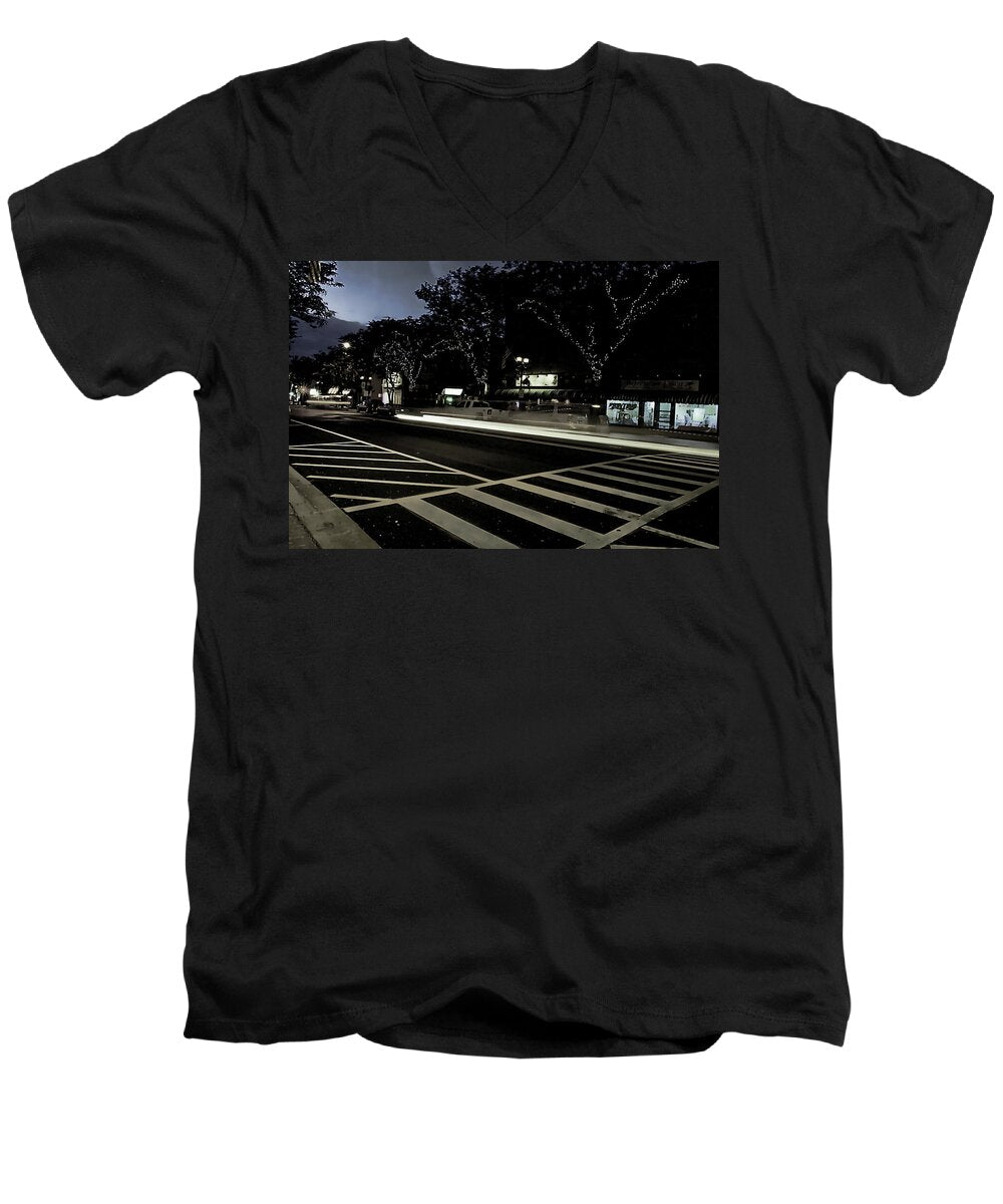 Summer Light Trail In An Antioch Evening - Men's V-Neck T-Shirt