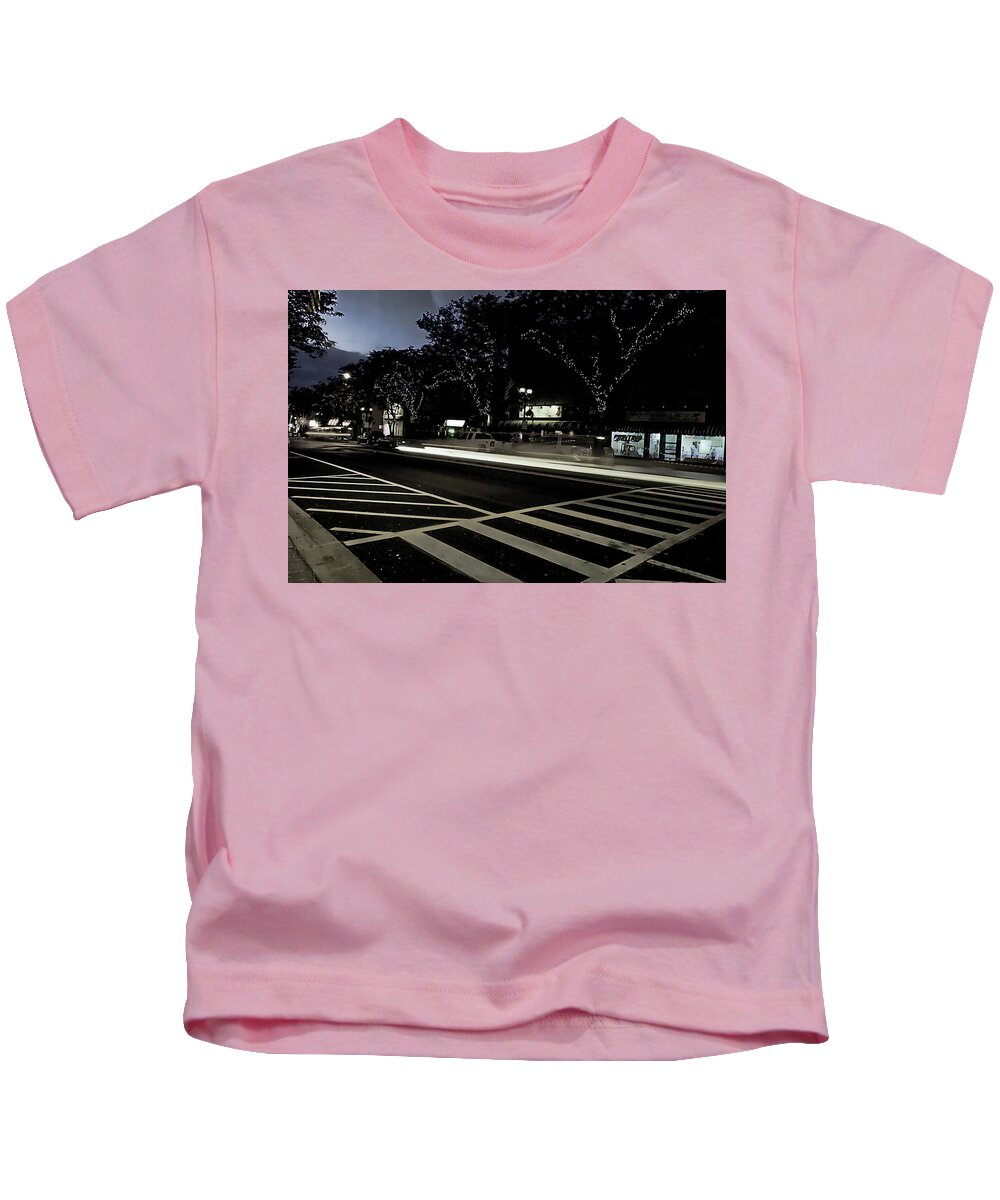 Summer Light Trail In An Antioch Evening - Kids T-Shirt