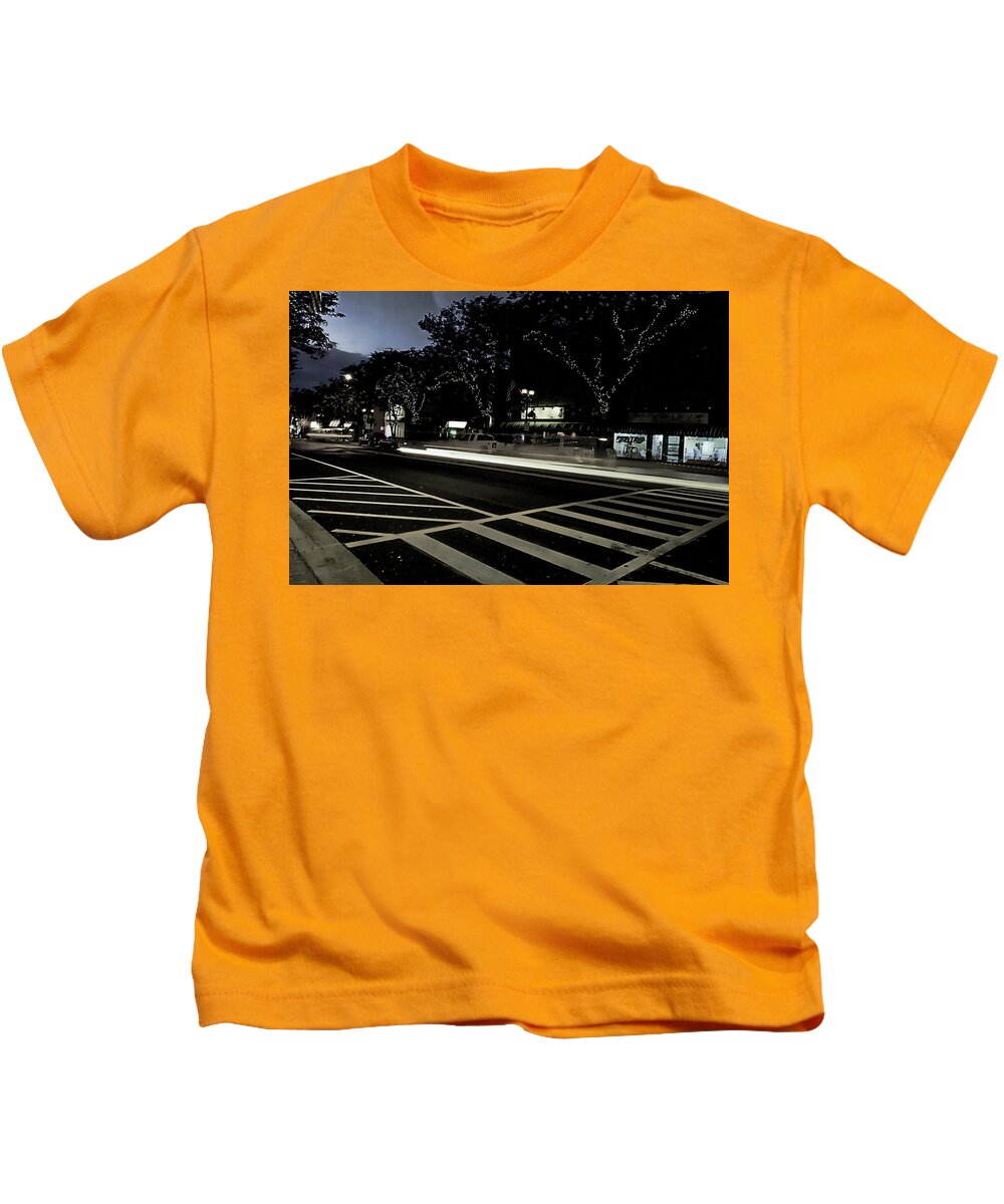 Summer Light Trail In An Antioch Evening - Kids T-Shirt