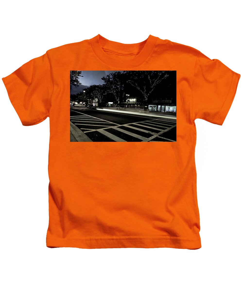 Summer Light Trail In An Antioch Evening - Kids T-Shirt