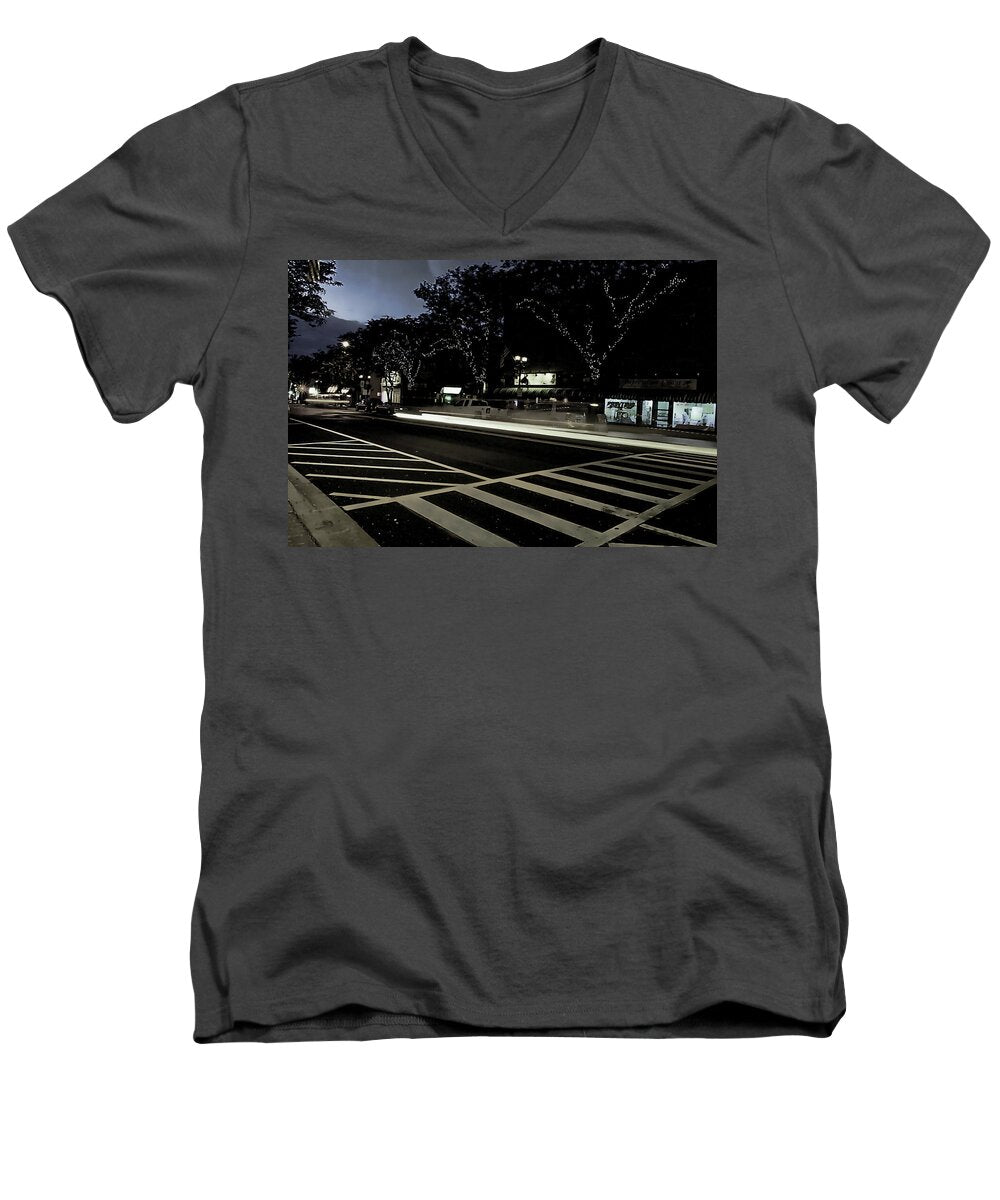 Summer Light Trail In An Antioch Evening - Men's V-Neck T-Shirt