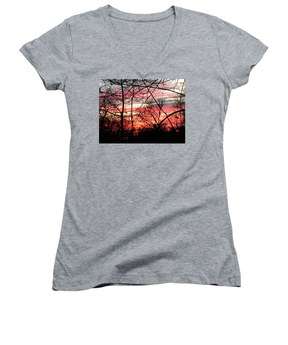 Sunset Through The Trees 2 - Women's V-Neck