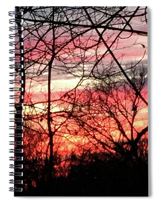 Sunset Through The Trees 2 - Spiral Notebook