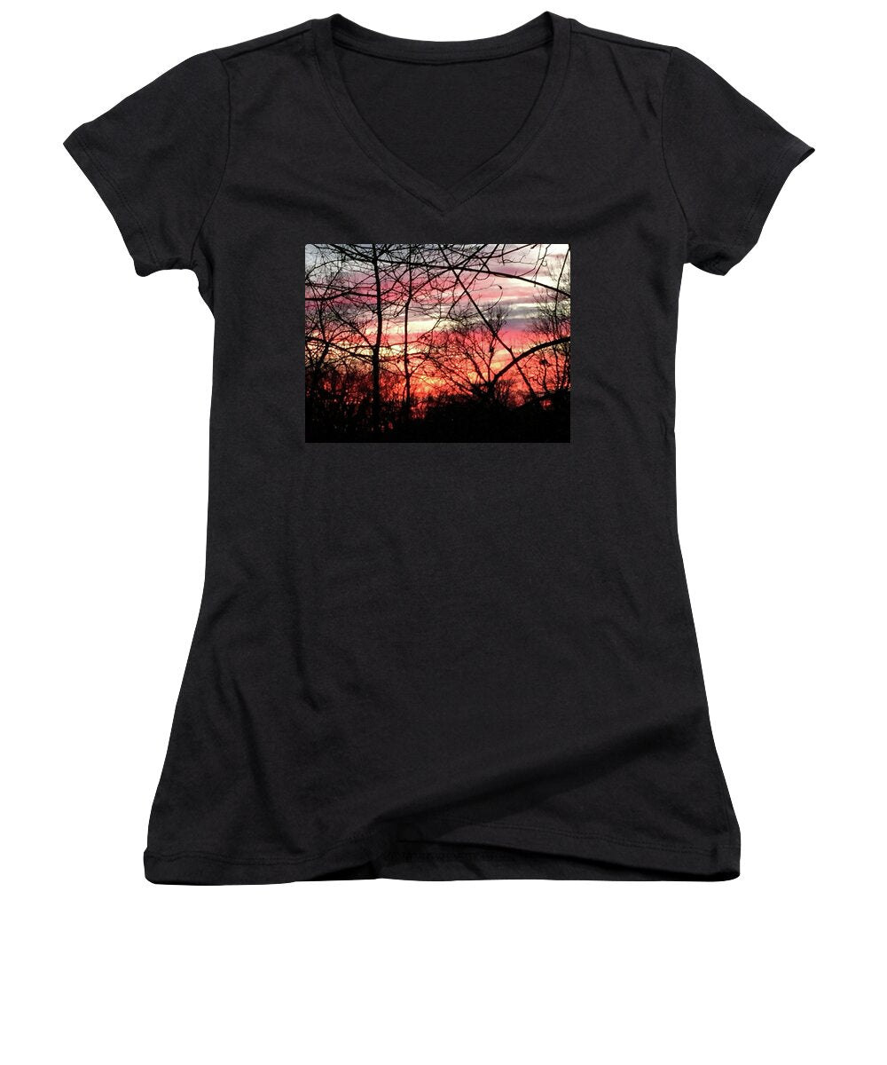 Sunset Through The Trees 2 - Women's V-Neck